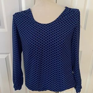 Ann Taylor blue blouse petite small blouse